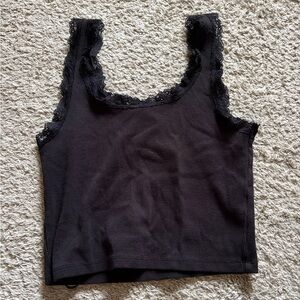 Forever 21 Black Lace Detail Top